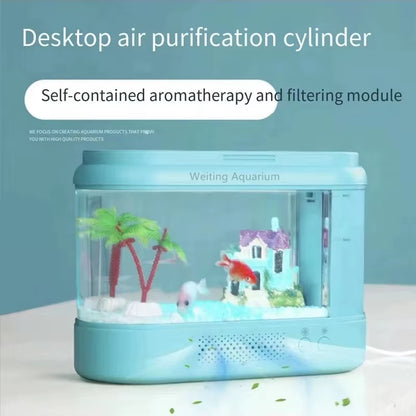 Fish Tank Living Room Small Desktop Ecological Mini Aquarium Bedroom Desk Free Water Change Net Red Desk Goldfish Tank Accessori