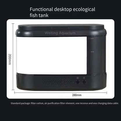 Fish Tank Living Room Small Desktop Ecological Mini Aquarium Bedroom Desk Free Water Change Net Red Desk Goldfish Tank Accessori