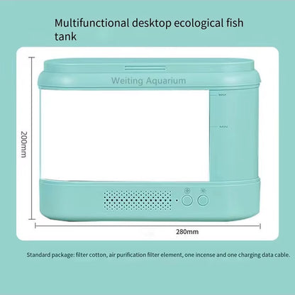 Fish Tank Living Room Small Desktop Ecological Mini Aquarium Bedroom Desk Free Water Change Net Red Desk Goldfish Tank Accessori